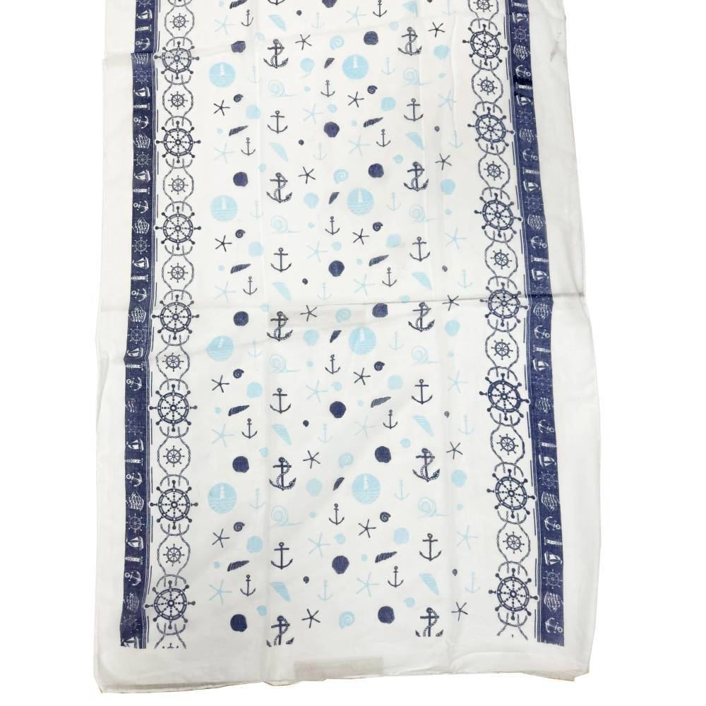 Zac's Alter Ego - Tricolour Nautical Print Scarf - White